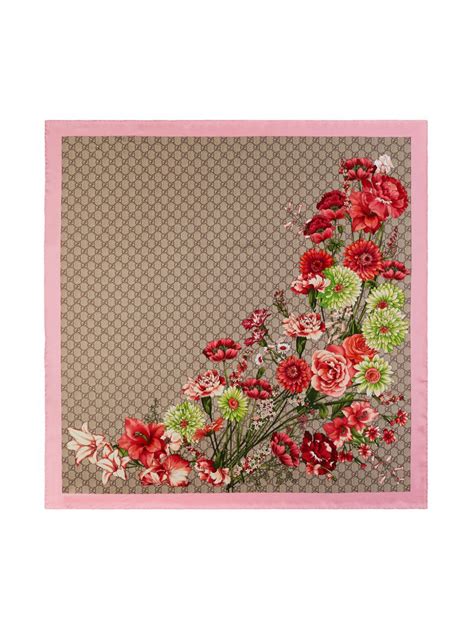 gucci gg border bouquet scarf